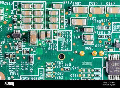 Computer Printed Circuit Board With Electronic Components Circuit