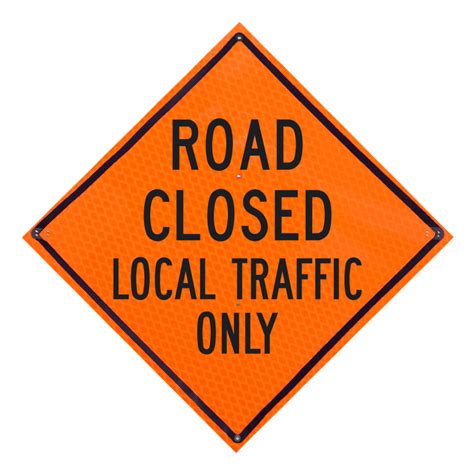 Eastern Metal, Diamond Grade Roll-up Sign, Sign Message ROAD CLOSED