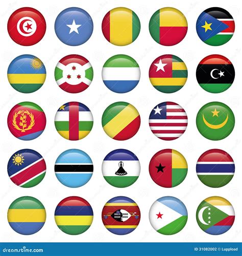 Africa Flags Round Buttons Stock Photography Image