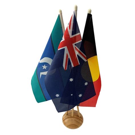 Australian Aboriginal And Torres Strait Islander Desk Flag Set