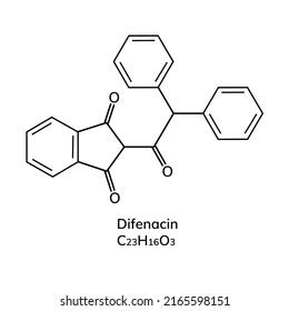 Difenacin Structural Chemical Formula On White Stock Vector (Royalty ...