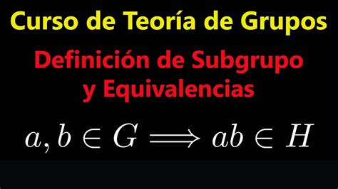 Definición de Subgrupo Curso de Teoría de Grupos YouTube