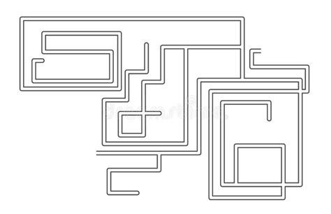 Vector Maze Template Blank Black And White Labyrinth Isolated On White Background Stock Vector