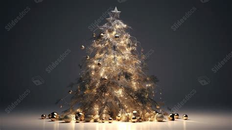 A Magnificent 3d Rendition Of A Decorated Christmas Tree Powerpoint Background For Free Download ...