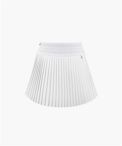 Fairliar Logo Band Pleated Skirt White Sokim