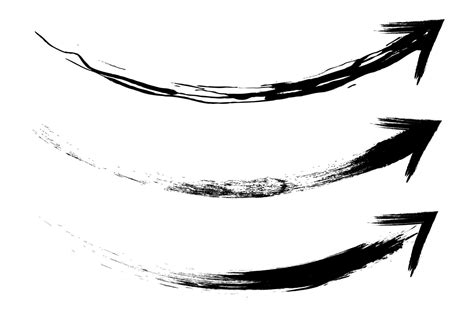 Hand Drawn Curved Arc Arrow Shape Grunge Brushes Illustration Grunge