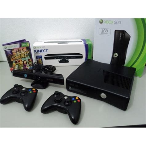 Xbox 360 Slim Ou Super Slim 2 Controles Originais 1 Kinect E 2