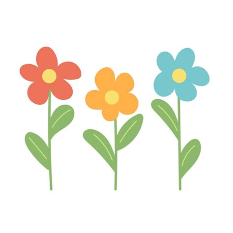 Premium Vector | Spring flowers growing simple vector illustration in