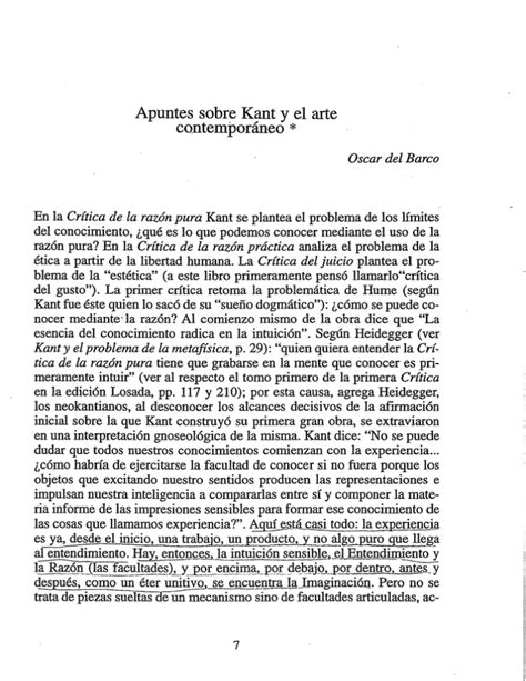 Apuntes sobre Kant y el arte contemporáneo