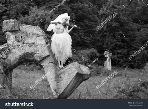 Naked Musician Playing Violin Outdoors Stock Photo Shutterstock