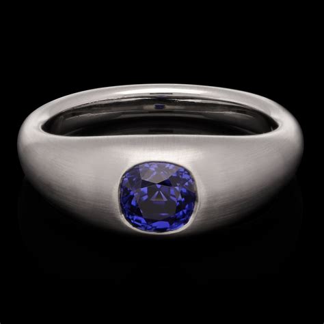 Ct Ceylon Sapphire And Brushed Platinum Gypsy Set Ring Hancocks