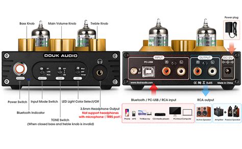 Douk Audio Pr Amplificateurs Hifi Tubes Bluetooth Aptx Sortie