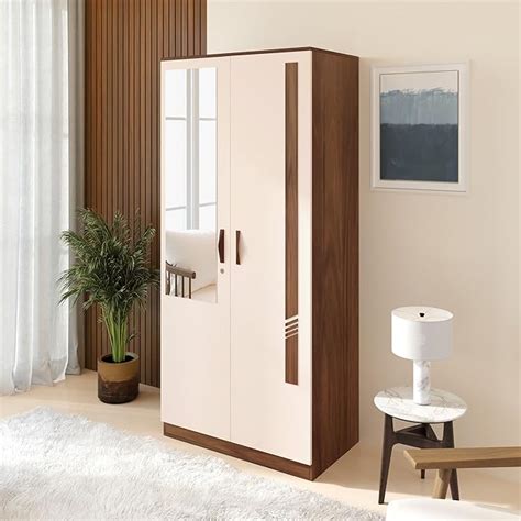 Bluewud Andrie Engineered Wood Door Wardrobe With Mirror And Drawer