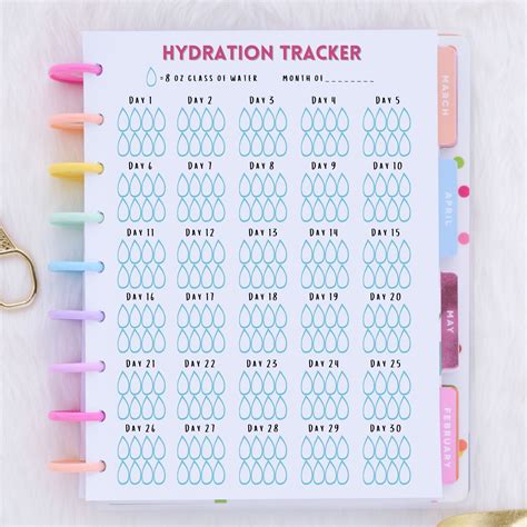 Water Tracker Day Water Challenge Printable Water Intake Template