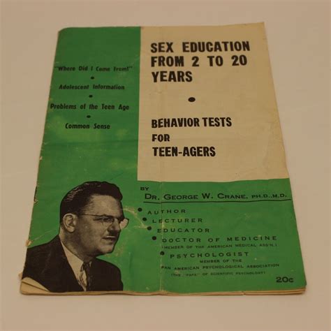 Vintage Sex Education From To Years By Dr George W Crane Etsy