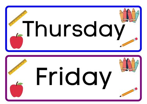 Days of the Week Printable Flashcards Instant Download Days of the Week ...