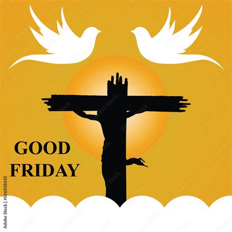 Good Friday Background In Flat Design Good Friday With Cross And Dove