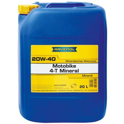 Ravenol Motobike 4-T MINERAL 20W-40 20 l od 3 812 Kč - Heureka.cz