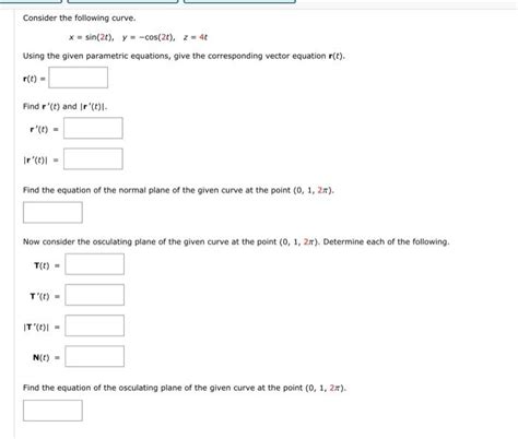 Solved Consider The Following Curve