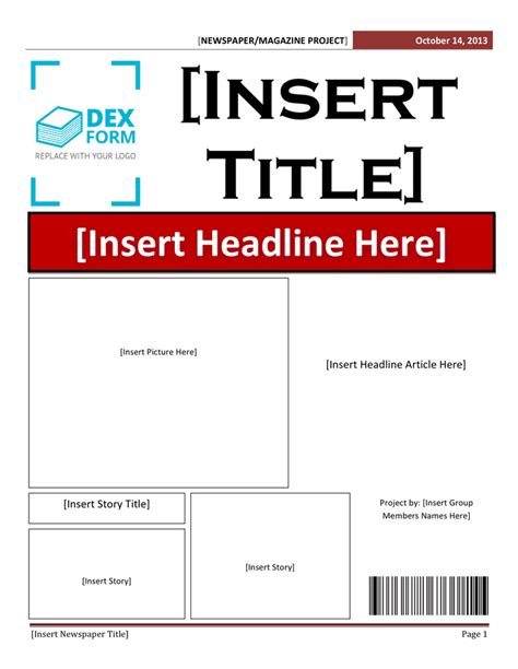 Newspaper Article Template - download free documents for PDF, Word and ...