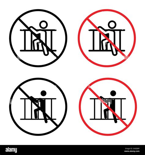 Do Not Climb Sign Vector Logo Set Collection For Web App Ui Stock