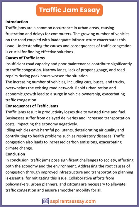 Essay on Traffic Jam in English (150, 200, 250, 500 Words)