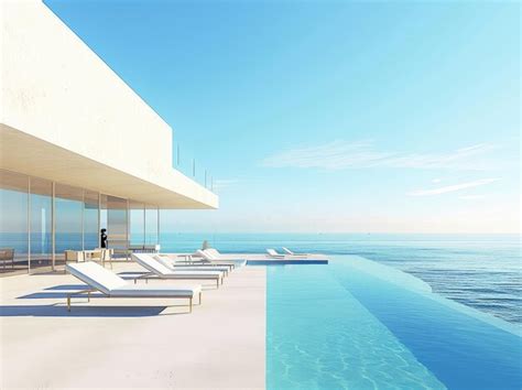 Premium Photo Luxurious Beachfront Property With Infinity Pool