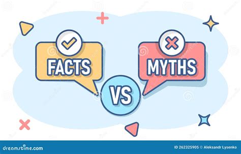 Myths Vs Facts Icon In Comic Style True Or False Cartoon Vector