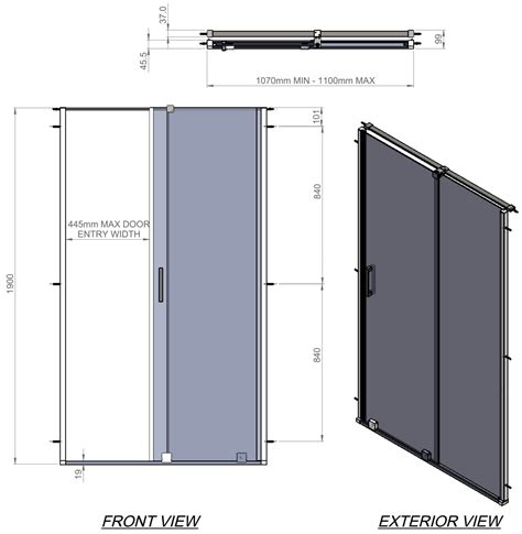 Aqualux Aquarius 6 Clear Glass 1900mm Height Sliding Door