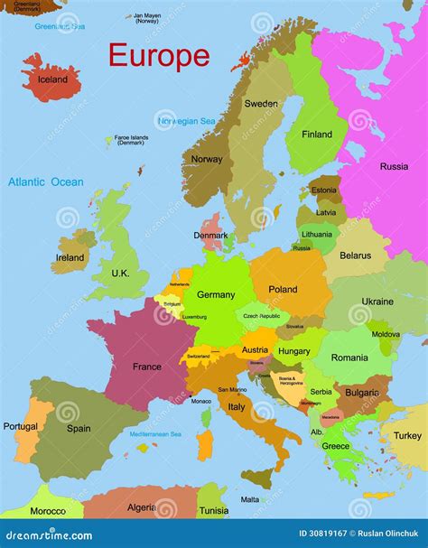 Mapa Do Continente Europeu Fotografia De Stock Royalty Free Imagem