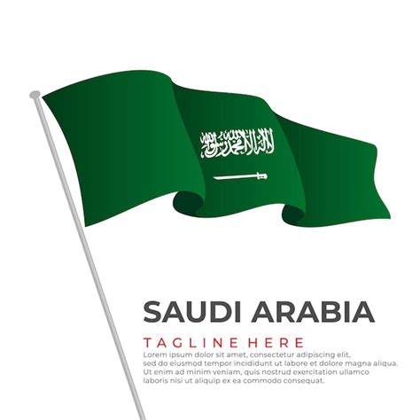 Plantilla vector arabia saudita bandera diseño moderno Vector Premium