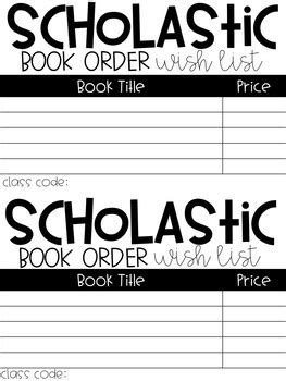 Scholastic Book Fair Wish List Printable - prntbl ...