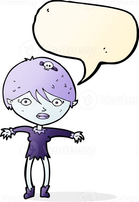 Cartoon Vampire Girl With Speech Bubble 42549783 Png