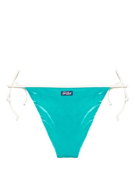 MC2 Saint Barth Virgo Velvet Bikini Bottoms Blue FARFETCH