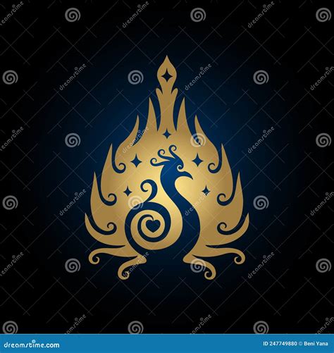 Golden Peacock Logo Stock Vector Illustration Of Bird 247749880