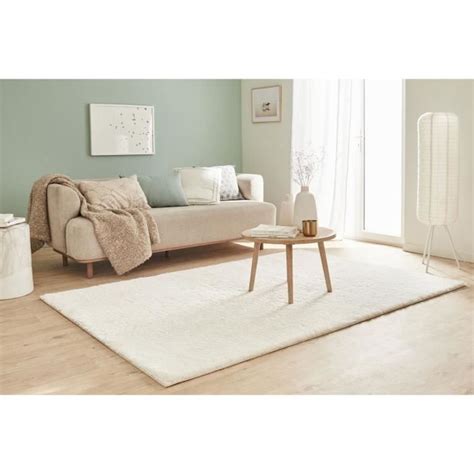 Tapis Shaggy Doux Cosy Uni Blanc Polyester X Cm