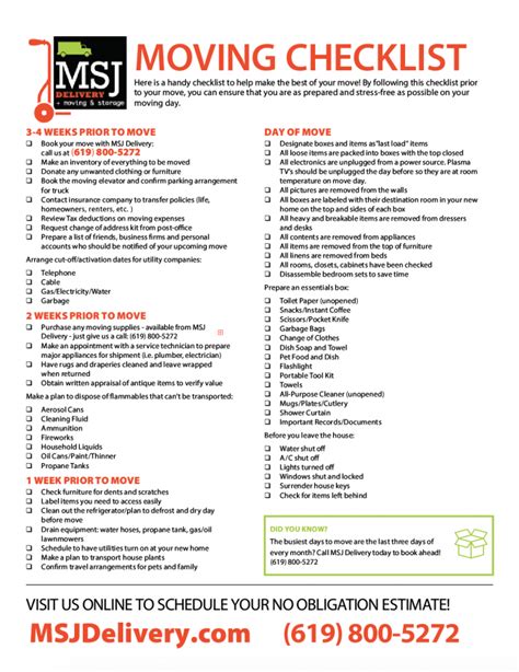 Free Printable Moving Checklist Printable Template Web No One Is Better