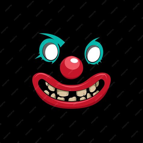 Premium Vector Scary Clown Face Cartoon Drawing