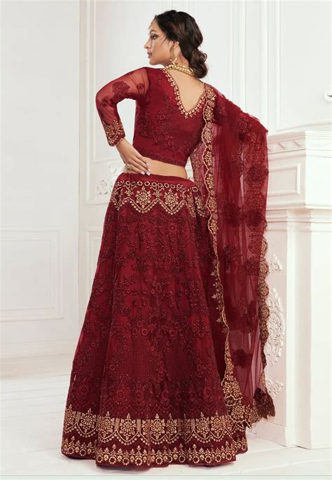 Bridal Red Heavy Designer Embroidered Lehenga Choli Indian Heavy