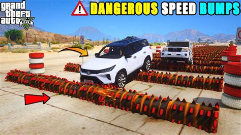 Indian Cars Vs Dangerous Speed Bumps Challenge Gta Youtube