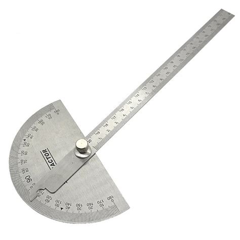 1 Pc 0 180 Degree Simple Protractor Steel Caliper 200mm Measuring Tools