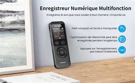 ZOOAOXO Enregistreur Vocal Numérique Dictaphone 64 Go avec Double