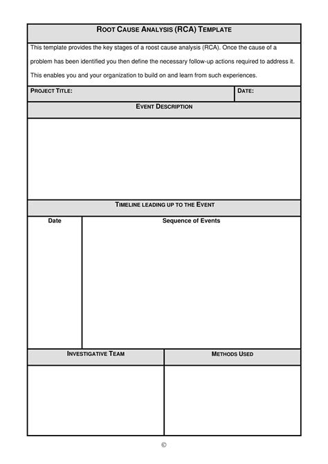 Free Printable Root Cause Analysis Templates [word Excel Pdf]