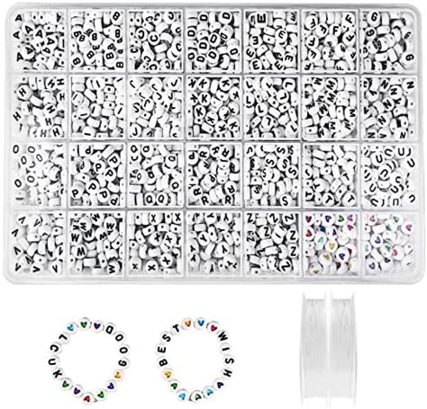 Newpop Pcs Perles Lettres Alphabet Et Color E X Mm A Z Blanc