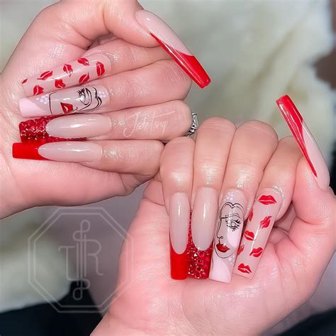 Eye Catching Red Glitter French Tip Nails Nail Designs Daily