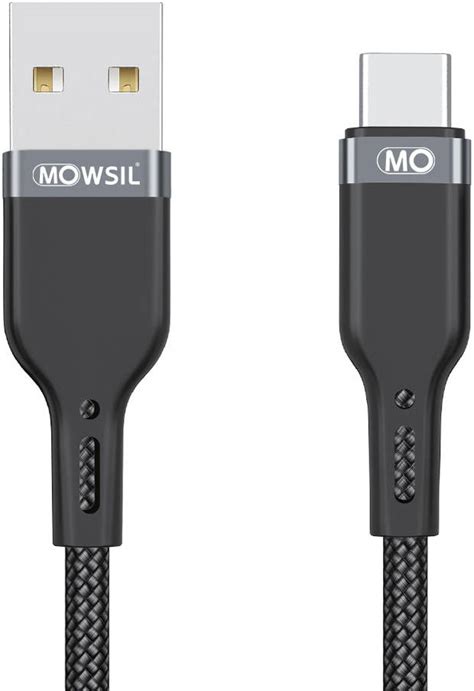 Mowsil Usb A To Usb C Nylon Braided Cable Charging Current Up To 30a High Speed 480mbps Data