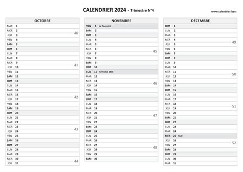 Calendrier Eme Trimestre Gayel Joelynn