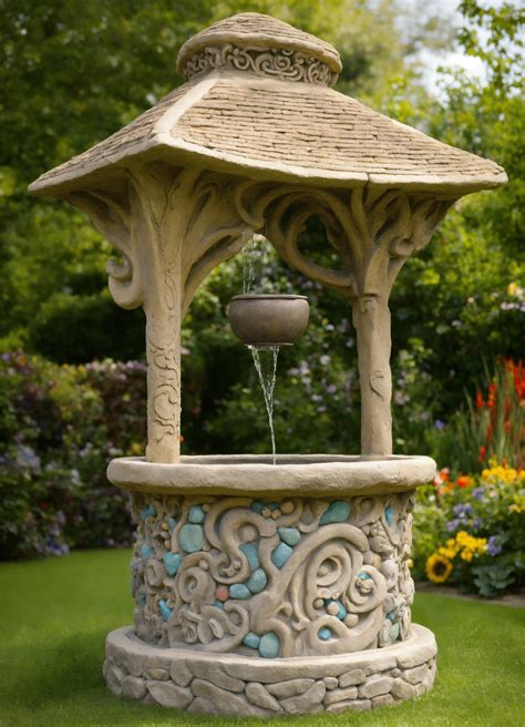 Lexica An Ancient Stone Wishing Well Hand Made Sculptured Garden In