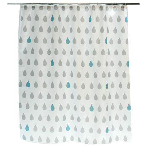 Rideau De Douche En Textile Gris Galet N5 L 180 X H 200 Cm Drop AZAO