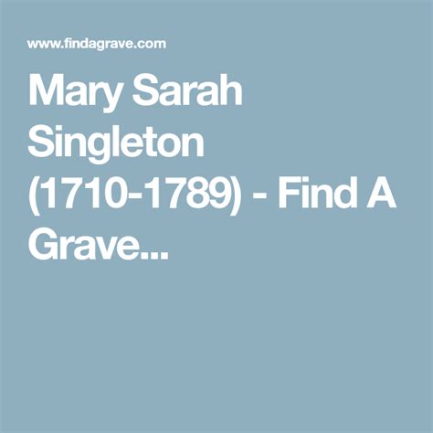 Pin on Mary Sarah Singleton Family Tree